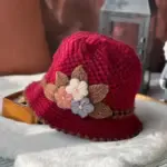 Women's Flowers Knitted Woolen Hat