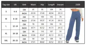 FlexiPants size chart