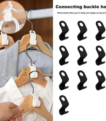 Space-Saving Clothes Hanger Connector Hooks